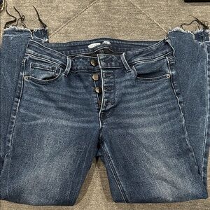 Old Navy Women's Dark Blue Skinny Button-Fly Jeans